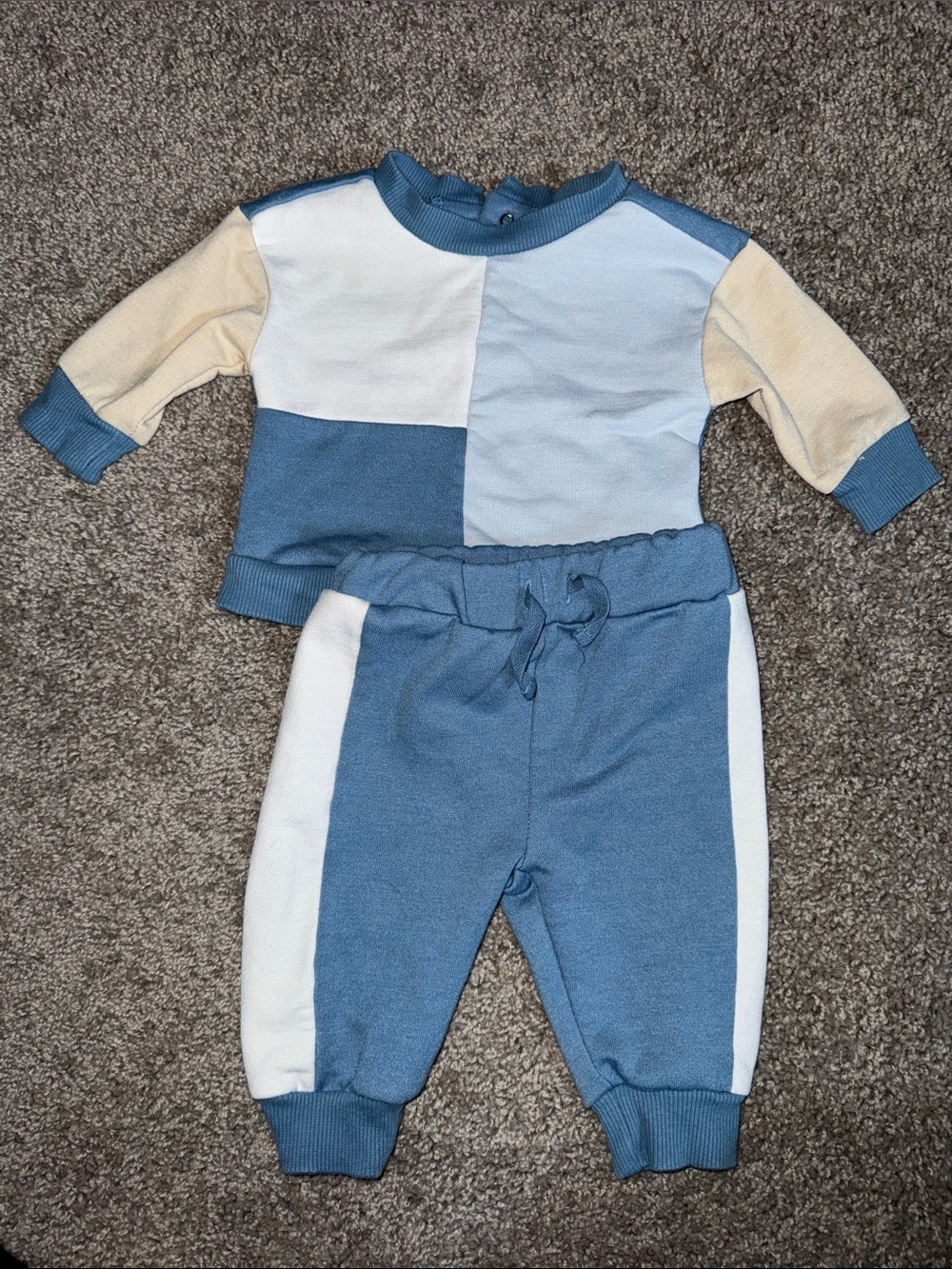 Rachel Zoe Colorblock Blue Baby Sweatshirt & Joggers Set